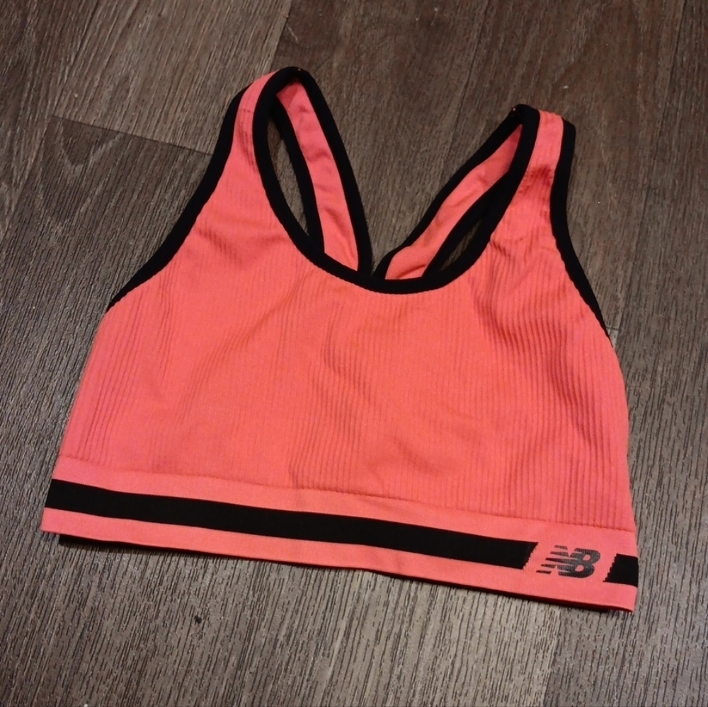 New Balance Pink and Black Swim Top Racerback Moisture-Wicking Size L
